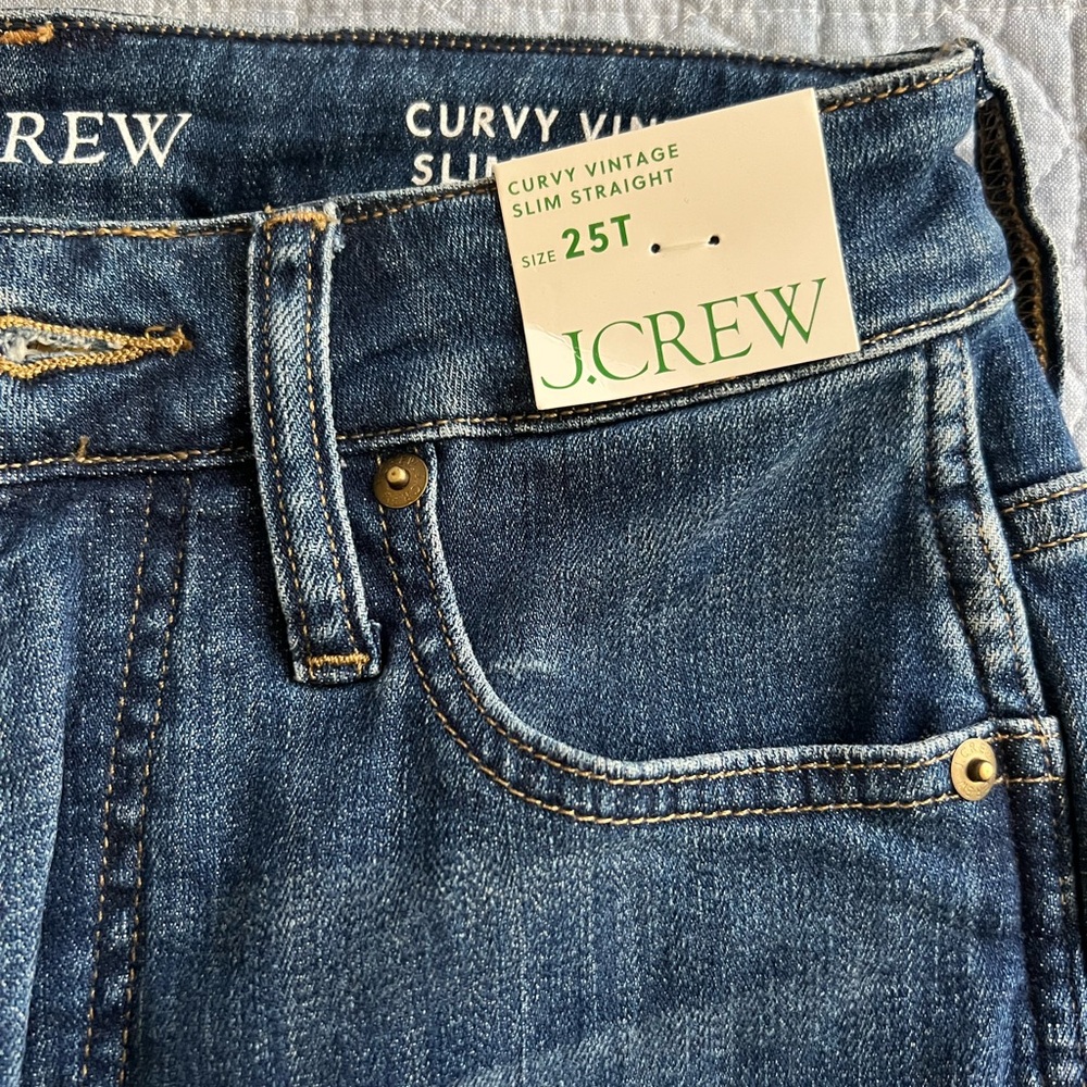 J.CREW Curvy Vintage Slim Straight Jeans - Dark Blue